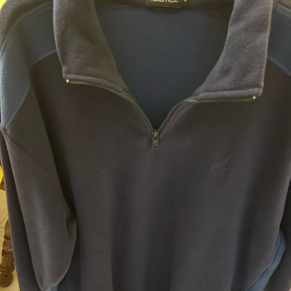 Men's 2-Tone Blue Quarter-Zip Fleece Jacket